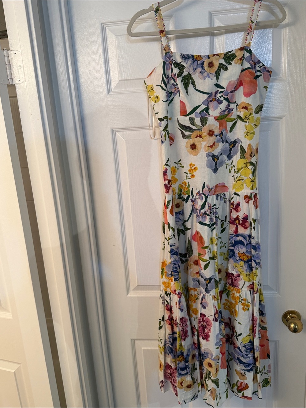 FARM Rio White Maxi Dress with Multicolor Floral Print